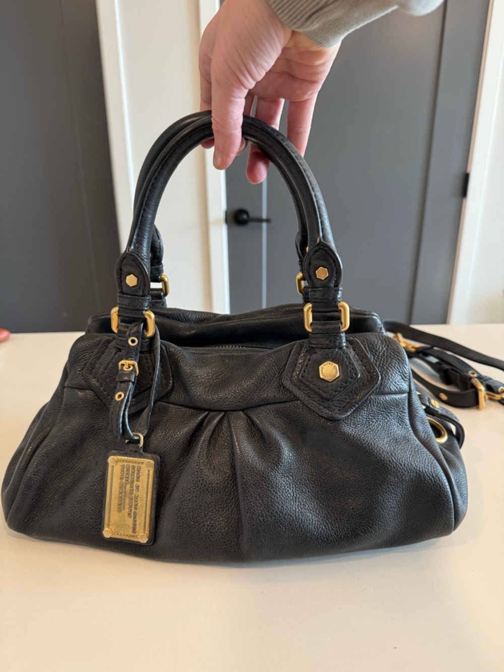 Marc by Marc Jacobs Black Leather Purse with Gold Hardware